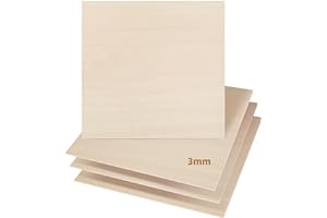 Dofiki 25 Stück 3mm Sperrholz Linde Blatt 300x300x3mm Handwerk Sperrholz für Laserschneiden Lasergravur Holz Brennen Bau Modell, 3mm Bass Holz Blatt