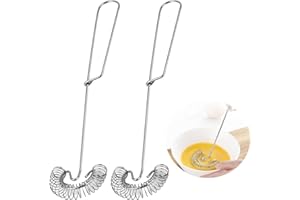 Amacoam Batidora Manual 2 Pcs Batidor Manual de Huevos Varillas Cocina de Acero Inoxidable Barillas Batir Manual batedor de varas batidores para Mezclar Huevos, Espumar