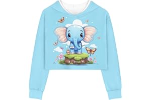 Showudesigns Crop Tops for Girls 5-14 Years Kawaii Sweatshirts Teens Pullover