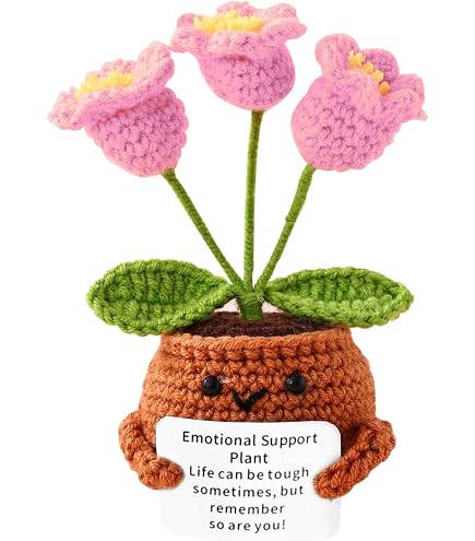 Funny Crochet Sunflower Doll With Card - Handmade Mini Gift For Friends & Family