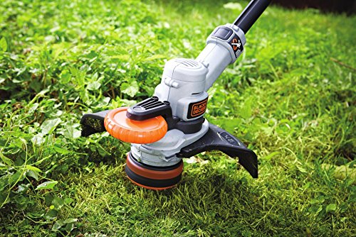 Black+Decker 18V 4.0Ah Akku-Rasentrimmer, Motorsense, Rasenkantenschneider mit Führungsrad, 30cm Schnittbreite, STC1840, schwarz orange - 7