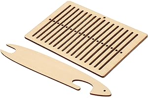 VVIKIZY 2Pcs Weaving Loom Kit, Rigid Heddle Back Strap Heddle Loom Mending Looms Weaving Shuttle Wooden Belt Weaving Loom Weaving Shuttle Tools Weaving Tools for Looms Weven