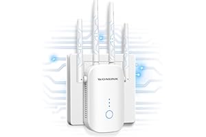 ‎WONLINK WONLINK WLAN Verstärker, 1200Mbit/s WiFi Verstärker WLAN Repeater Dualband 4*180° Schwenkbare Antenne, Ethernet-Anschlussvon WLAN Booster von Repeater/AP/Router Modu, Simple Einrichtung, EU Plug, Weiß