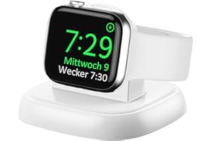 LVFAN Ladegerät für Apple Watch, iWatch Ladestation mit USB-C Ladekabel, kabelloser Reiseladegerätehalter, Magnetische Ladestation für Apple Watch 10/9/8/7/6/5/4/3/2/SE/Ultra 2 - Weiß