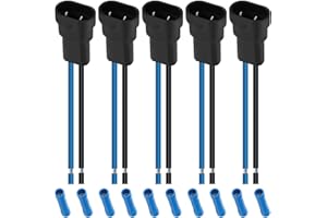 MKBKLLJY 5PCS 9005 9006 HB3 Male Adapters Wiring Harness Sockets Wire Pigtails 18AWG with Cold Pressed Connector for Car Truck Boat Motorcycle Marine Headlights Fog Light Lamps Bulbs