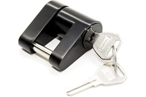 HISports antivol remorque,Antivol de remorque,antivol padlock, 1/4 Pouce antivol de remorque en Alliage de Zinc avec 2 clés pour Camion, Camping-Car, Caravane