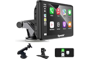 Spedal NaviCam CL797-7 Inch Portable Car Stereo Compatible with Wireless CarPlay & Android Auto, AirPlay, Stereo Sound, WiFi BT/Wired Connection, Car Bluetooth Audio Output, AUX/FM Transmitter