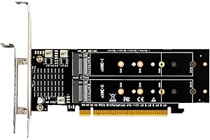 GLOTRENDS PA41 4 Ports Adaptateur M.2 NVMe vers PCIe 4.0 X16 sans Fonction de Bifurcation PCIe, Compatible avec Les formats 22110/2280/2260/2242/2230 (Carte mère à Bifurcation PCIe requise)