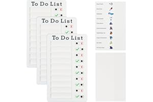 WOOWAIR 3 Stück Memo Checklist Boards, Herausnehmbare Kunststoff Chore Chart für Kinder Erwachsene RV Checkliste, To-Do-Listen-Schiebetafeln mit 40 Papier, Nachrichtentafel Reisen Lernplanung Erinnerung