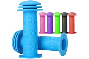 ALUSCOTA Fahrradgriffe Kinder - lenkergriffe Fahrrad Kinder 22mm mit Höchster Sicherheit Prallschutz | lang 105mm Kinderfahrrad Griffe für Roller,Dreirad,Kinder Laufrad,Kinderfahrrad
