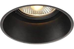 SLV LED Einbaustrahler HORN-T, schwarz, rund | Dimmbare Decken-Lampe zur Beleuchtung innen | LED Spot, Fluter, Deckenstrahler, Deckenleuchte, Einbau-Leuchte | 1-flammig, GU10 QPAR111