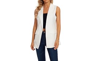 MINTLIMIT Gilet lungo da donna, senza maniche, da ufficio, completamente foderato, con un bottone