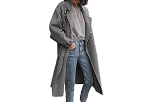 WHZXYDN Trench-Coat d'hiver pour Femmes Manteau en Laine Double Face à Double Boutonnage