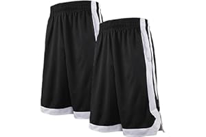 TOPTIE Men's 7" Mesh Basketball Shorts with Pockets, 2-Tone Active Athletic Shorts, Workout Shorts for Adult