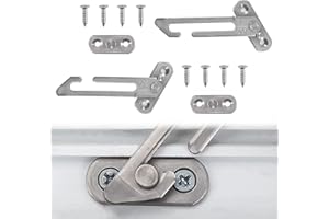 NPQ 2 Pcs Stainless Steel Window Locks Safety Window Restrictors for Upvc Prevent Your Child or Pet from Falling by The Window Suitable for Home Kindergarten School Hospital Office