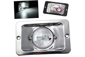 GOFORJUMP 1PCS LED Bianco Quadrato Marino in Acciaio Inossidabile di Poppa Nave luci luci di Navigazione per Barche DC 12V Impermeabile