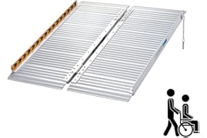 ‎GARDHOM gardhom Folding Wheelchair Ramp for Stairs 92 cm, 362 kg Load Capacity Non-Slip, Extra Wide 72 cm Threshold Ramp for Home Stairs Stairs Doors