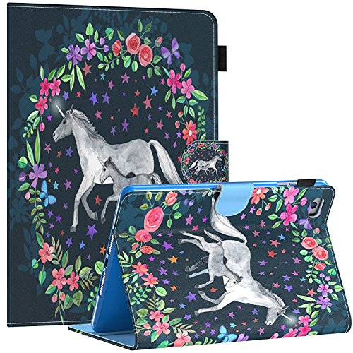 iPad mini 2 3 4 Case, Dteck Thin PU Leather Stand Flip Folio Protective Smart Cover with Auto Sleep Wake Card Slots Back Cover for Apple iPad mini 1st/2nd/3rd/4th Gen 7.9 Inch Tablet, Unicorn Family