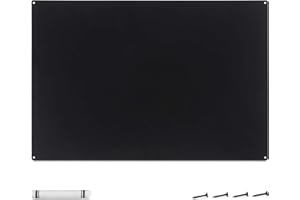 Navaris Tableau noir magnétique - Tableau noir métallique 56 x 38 cm avec 1x marqueur craie magnétique et 4x vis de montage - Panneau aimanté