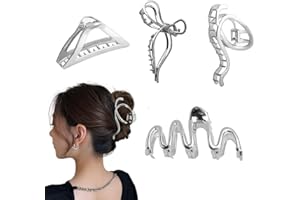 TSUWNO Mehayi, pinze per capelli grandi in metallo, per capelli lunghi, spessi e pesanti, antiscivolo, dalla presa forte, alla moda, per creare acconciature, per donne e ragazze