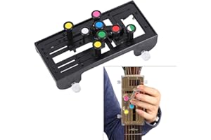 HUSHUI Guitar Beginner One-Key Chord Assisted Learning Tools,Guitar Learning System Teaching Practice Aid with 6 Universal Chords for Adults & Children Trainer Beginners