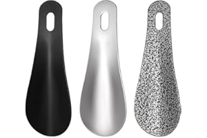 OUDQFCJ 3 PCS Mini Calzascarpe in Metallo, Piccolo, Corto, Calzante da Viaggio in Acciaio Inox, Aiuto per Scarpe per Uomo, Donna e Anziani, Ideale per Viaggi e Campeggio (10cm) (Vintage)