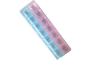 CHICHOUSE Portapillole settimanale diviso in scomparti, italiano, tascabile, pocket, da borsa (2 Scomparti), da viaggio, Pill box giornaliero, Portapastiglie per Vitamine, Integratori e Medicinali