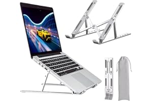 Nestling® - Soporte para Ordenador portátil, Regulable en Altura a 7 Niveles, Escritorio de Ordenador ventilado de Aluminio para Ordenador portátil, Antideslizante de Silicona de 10 a 15.6 Pulgadas