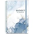Budget Planner - Monthly Financial Organizer with Expense Tracker Notebook. Monthly Budget Journal，A5 Undated Finance Planner/Account Book That Manages Your Finances, Start Anytime, Blue Watercolor