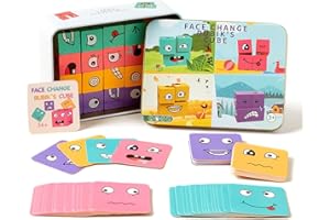 CJZZ 3D Puzzle Face-Changing Magic Cube，Face Changing Magic Cube ，Iq Puzzle Rubiks Cube Holzwürfel，Iq Puzzler Pro，Puzzle Bauwürfel Gesichter, Wooden Express Toy,Interaktives Tischspielzeug