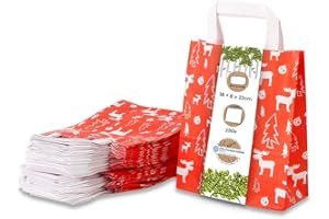 BIOZOYG Sacs en papier à poignée plate 80g 18+8x22cm'Orignal'I sacs solides en papier kraft I sacs cadeau grande taille Sacs à offrir pour fête I sacs en papier fond solide 250 sacs en papier blanc