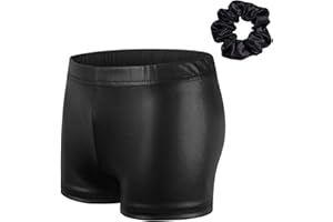 Gavena Girls Dance Shorts Sparkle Gymnastic Shorts Children Athletic Tumbling Shorts Kids Hot Pants Bottoms 3-13 Years