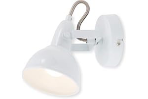 BRILONER - Lámpara de pared, diseño industrial/retro, iluminación de salón clásica, E14, máx. 40 W, 15.6 x 10 x 15.6 cm, color Blanco, aplique pared interior, lampara de pared, aplique pared