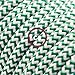 Produktbild Elektrisches Kabel rund überzogen mit Textil-Seideneffekt Zick-Zack Grün RZ06 - 20 Meter, 3x0.75