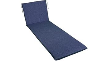 GHIOCUSCINI, Cuscino per Lettino Mare Spiaggia, per Esterni, da Giardino Lunghezza cm 52+130 Larghezza 57 h. 4 cm SFODERABILE COT/POLY (Blu)