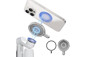 REYGEAK Gimbal adapter magnetyczny do Insta360 Flow Pro/Flow, ze stopu aluminium, magnetyczny adapter do Magsafe iPhone, Quick Release Mount z pierścieniem magnetycznym do smartfonów z serii Android