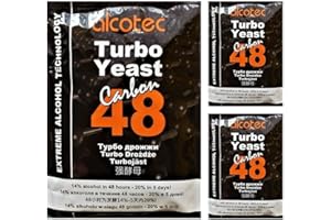 AlcoTec HUGBERT 48 Carbon Turbo, Alkohol, Gärhefe, Hefe, Schnaps, Brennhefe, Destillation, 3 Stück