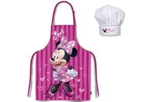 Palleon Minnie Ensemble de cuisine pour enfant Tablier et toque de chef