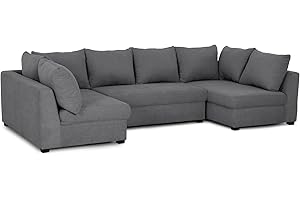 BUDWING Sofá modular Gael, 4 plazas, en Tejido de poliéster, tamaño 304 cm (Ancho) x 141 (Fondo) cmx81 cm (Alto)