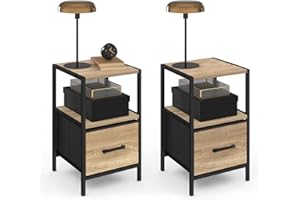 IDMarket - Lot de 2 Tables de Chevet Utah 1 tiroir et 1 Niche