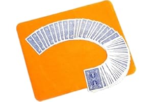 MilesMagic Magician’s Card Mat for Playing Cards, Poker, Coins Routines, Gimmicks and Magic Trick Close Up Performances | Made of Velvet, Soft and Light (Yellow)