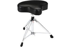 Gibraltar Drum Stool, Drum Stool 6000 Series Moto Seat, 6608 (diametro: 39 cm, sedile in vinile, Super Lock, posizione treppiede, piedini in gomma 'Super Foot')