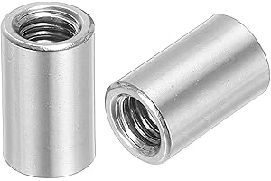 QUARKZMAN 5 Stück M8 Runde Verbindungsmuttern, 304 Edelstahl Kupplungsmutter 25mm/1" Länge Hülse Stange Stiftmutter für Halterung, M8x25x12mm