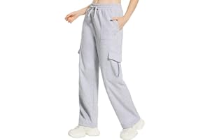 BALEAF Damskie termiczne spodnie do biegania, damskie, bawełniane, spodnie cargo, zimowe, polarowe, oddychające spodnie sportowe z kieszenią, wygodne spodnie rekreacyjne