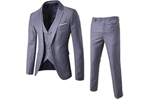 NUSGEAR 2021 Traje de Dos Piezas Hombre Suit Chaqueta Chaleco pantalón Traje de Fiesta Boda Negocios Blazer Abrigo Moderna Chaqueta de un botón Talla Grande Esmoquin Manga Larga