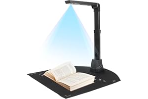 NetumScan 13MP Book Document Camera Scanner for Teachers, Multi-Language OCR Recognition by AI Technology, Foldable & Portable, Real-time Projection, Video Recording, Capture Size A3/A4, Only Windows