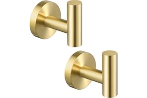 KES Crochet Porte Seviette Salle de Bain Crochets Murale Patère Support Pour Cuisine Acier Inoxydable SUS304 Or Brossé, A2164DG-BZ-P2