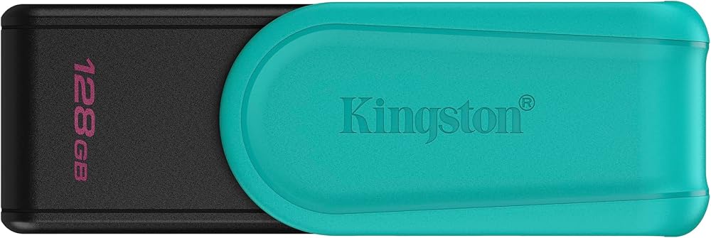 Kingston DataTraveler Exodia S USB Bellek - 128GB - USB 3.2 Gen 1 - USB Tip A - Siyah/Turkuaz