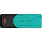 Kingston DataTraveler Exodia S USB Memory - 128GB - USB 3.2 Gen 1 - USB Type A - Black/Turquoise