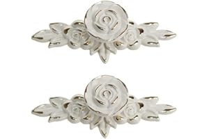 Creatwls Europäischer Stil Möbelgriffe Möbelknopf Zarte Rose Muster Schrankgriff Türgriff Schubladen Griffe Kommode Ziehgriff Küchenschränke Knöpfe - 2pcs